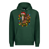 Sports Green christmas horseshoe with horse Premium Hoodie - RanaPortraitStore