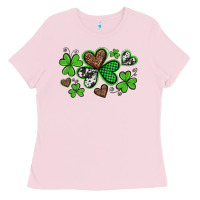 Western St Patricks Day Shamrocks And Hearts Ladies Tee | Teevron