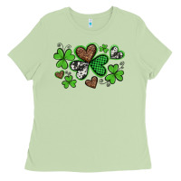 Matcha western st patricks day shamrocks and hearts Ladies Tee - Artiststas