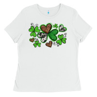 White western st patricks day shamrocks and hearts Ladies Tee - Artiststas