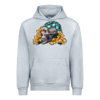 Heather Grey skull with sunflowers Urban Hoodie - RanaPortraitStore