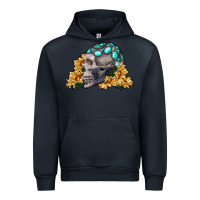 Navy skull with sunflowers Urban Hoodie - RanaPortraitStore