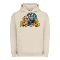 Pigment French Oak skull with sunflowers Urban Hoodie - RanaPortraitStore