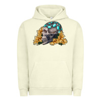 Pigment Pistachio skull with sunflowers Urban Hoodie - RanaPortraitStore