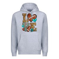 Heather Grey love american football Premium Hoodie - Zillion Design Studio