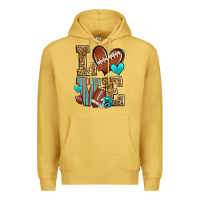 Antique Gold love american football Premium Hoodie - Zillion Design Studio