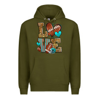 Army Green love american football Premium Hoodie - Zillion Design Studio