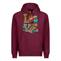 Burgundy love american football Premium Hoodie - Zillion Design Studio