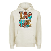 Oatmeal Heather love american football Premium Hoodie - Zillion Design Studio