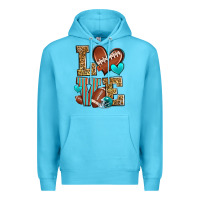 Ocean Blue love american football Premium Hoodie - Zillion Design Studio