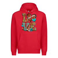 Red love american football Premium Hoodie - Zillion Design Studio