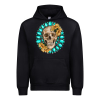 Black skull with gemstone and sunflower Urban Hoodie - RanaPortraitStore