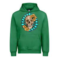 Emerald skull with gemstone and sunflower Urban Hoodie - RanaPortraitStore