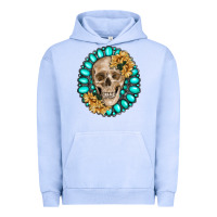 Pigment Grape Ice skull with gemstone and sunflower Urban Hoodie - RanaPortraitStore