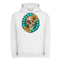 Pigment Lunar Rock skull with gemstone and sunflower Urban Hoodie - RanaPortraitStore