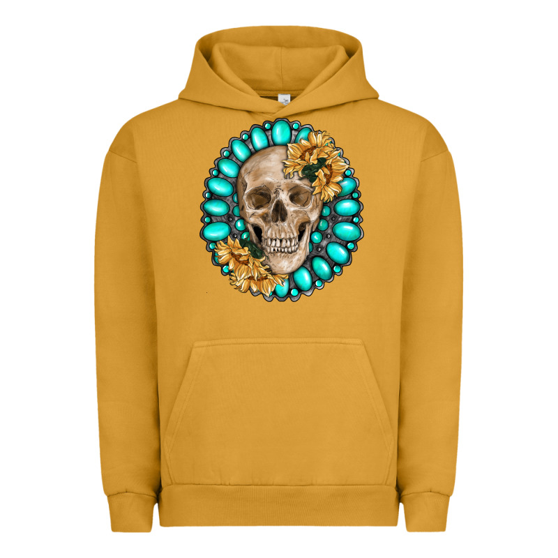 Skull With Gemstone And Sunflower Urban Hoodie by RanaPortraitStore | Teevron
