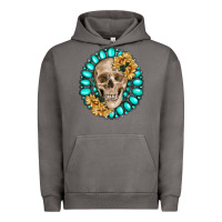 Pigment Tornado skull with gemstone and sunflower Urban Hoodie - RanaPortraitStore
