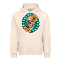 Sandshell skull with gemstone and sunflower Urban Hoodie - RanaPortraitStore