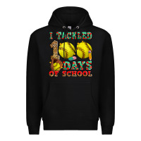 Black i tackled 100 days of school softball Premium Hoodie - Zillion Design Studio