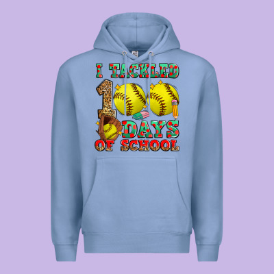 I Tackled 100 Days Of School Softball Premium Hoodie Designed By Zillion Design Studio