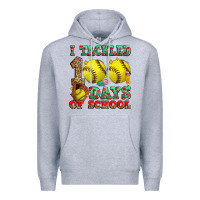 Heather Grey i tackled 100 days of school softball Premium Hoodie - Zillion Design Studio
