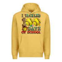 Antique Gold i tackled 100 days of school softball Premium Hoodie - Zillion Design Studio