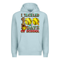 Blue Mist i tackled 100 days of school softball Premium Hoodie - Zillion Design Studio