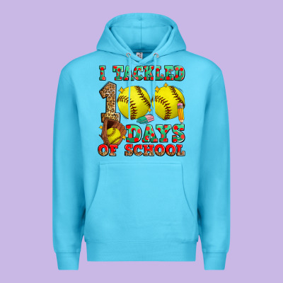 I Tackled 100 Days Of School Softball Premium Hoodie Designed By Zillion Design Studio