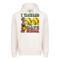 Pale Pink i tackled 100 days of school softball Premium Hoodie - Zillion Design Studio