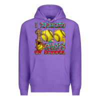 Purple i tackled 100 days of school softball Premium Hoodie - Zillion Design Studio