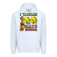 White i tackled 100 days of school softball Premium Hoodie - Zillion Design Studio