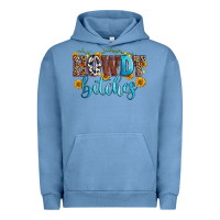 Pigment Pebble Blue howdy bitches Urban Hoodie - Zillion Design Studio