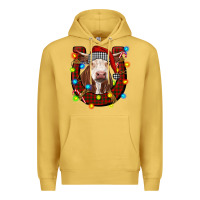 Antique Gold christmas horseshoe with hereford cow Premium Hoodie - RanaPortraitStore