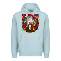 Blue Mist christmas horseshoe with hereford cow Premium Hoodie - RanaPortraitStore