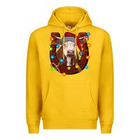 Lemon christmas horseshoe with hereford cow Premium Hoodie - RanaPortraitStore