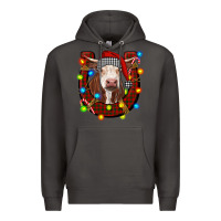 Smoke christmas horseshoe with hereford cow Premium Hoodie - RanaPortraitStore