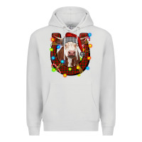 Dove Grey christmas horseshoe with hereford cow Premium Hoodie - RanaPortraitStore