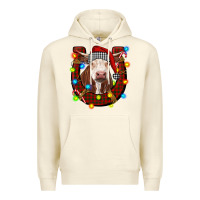Sandshell christmas horseshoe with hereford cow Premium Hoodie - RanaPortraitStore