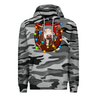Slate Camo christmas horseshoe with hereford cow Premium Hoodie - RanaPortraitStore