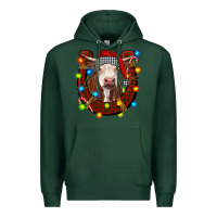 Sports Green christmas horseshoe with hereford cow Premium Hoodie - RanaPortraitStore