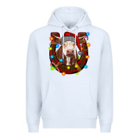 White christmas horseshoe with hereford cow Premium Hoodie - RanaPortraitStore