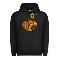 Pigment Black pumpkin with sunflower Urban Hoodie - RanaPortraitStore