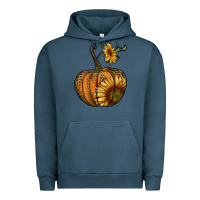 Pigment Midnight Navy pumpkin with sunflower Urban Hoodie - RanaPortraitStore