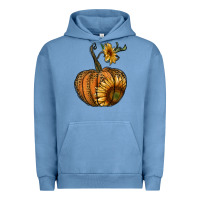 Pigment Pebble Blue pumpkin with sunflower Urban Hoodie - RanaPortraitStore