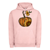 Pigment Salmon pumpkin with sunflower Urban Hoodie - RanaPortraitStore