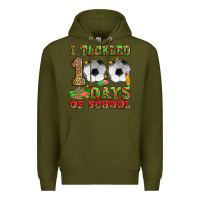 Army Green i tackled 100 days of school soccer Premium Hoodie - Zillion Design Studio