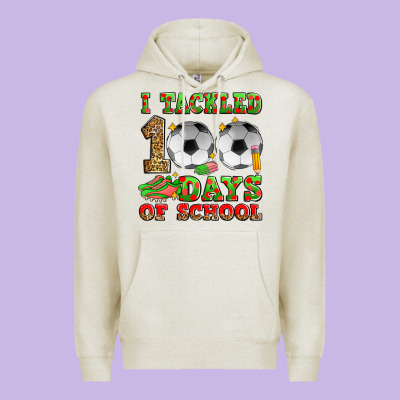 I Tackled 100 Days Of School Soccer Premium Hoodie Designed By Zillion Design Studio
