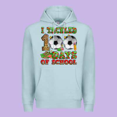 I Tackled 100 Days Of School Soccer Premium Hoodie Designed By Zillion Design Studio