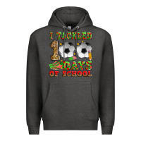 Charcoal Heather i tackled 100 days of school soccer Premium Hoodie - Zillion Design Studio