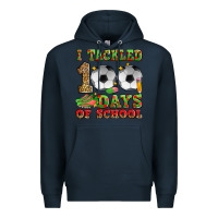 Navy i tackled 100 days of school soccer Premium Hoodie - Zillion Design Studio